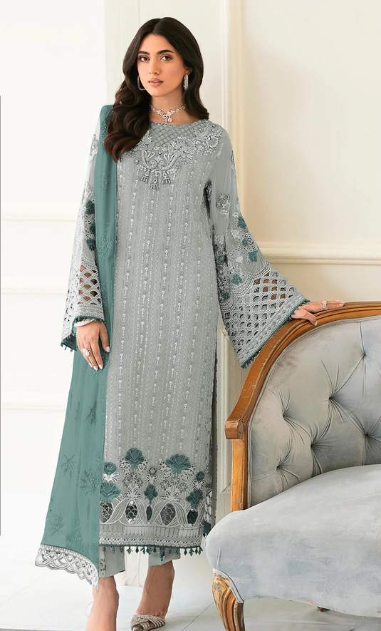 Shagun - Fox Georgette Embroidered Suit Set
