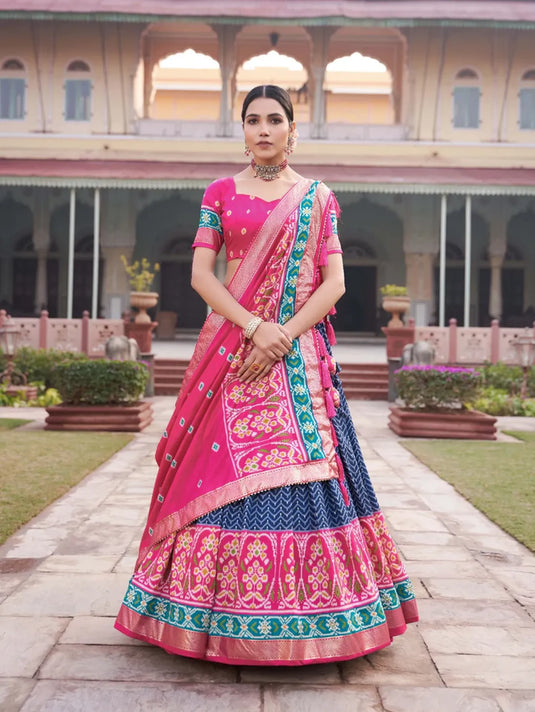 Garba Special Pure Cotton Patola With Foil Print Chaniya Choli