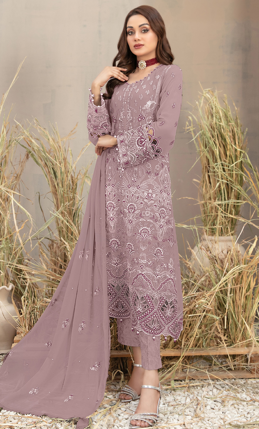 Saanjh - Fox Georgette Embroidered Suit Set