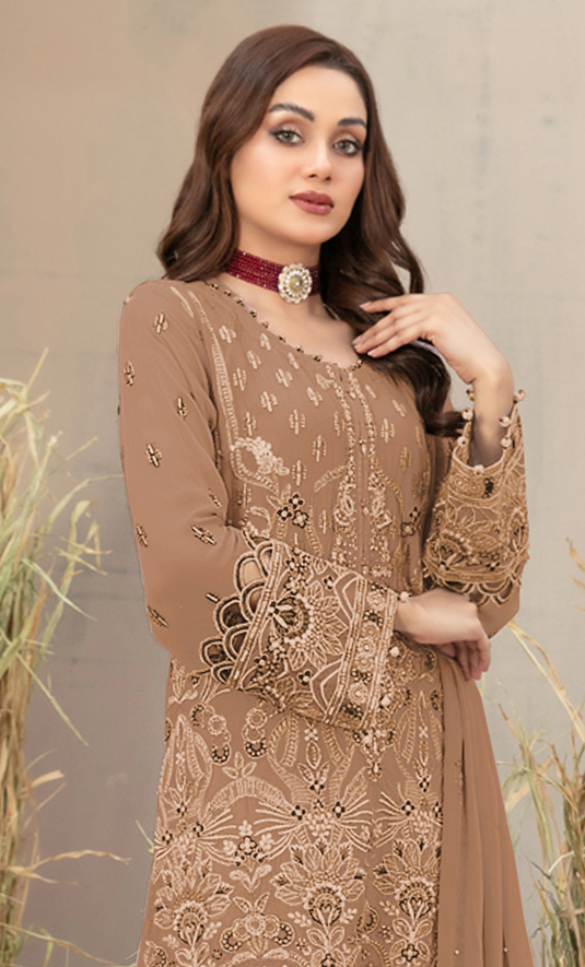 Saanjh - Fox Georgette Embroidered Suit Set