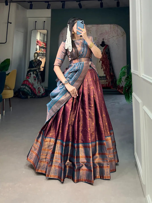 Jacquard Silk Lehenga Choli