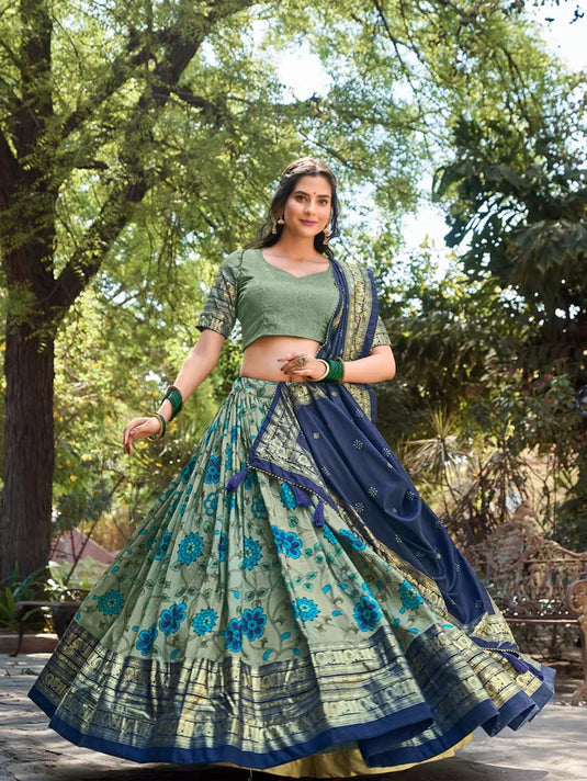 Kalamkari Tussar Silk Lehenga Choli
