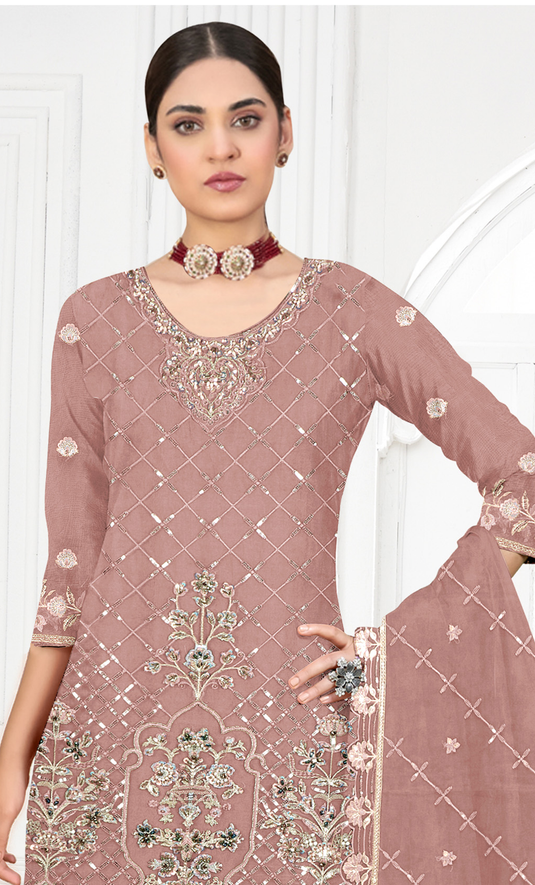 Noorani - Fox Georgette Embroidered Suit Set