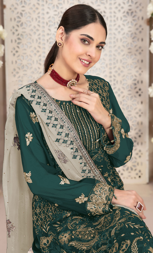 Anmol - Fox Georgette Embroidered Suit Set
