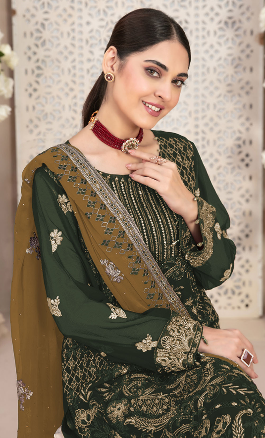 Anmol - Fox Georgette Embroidered Suit Set