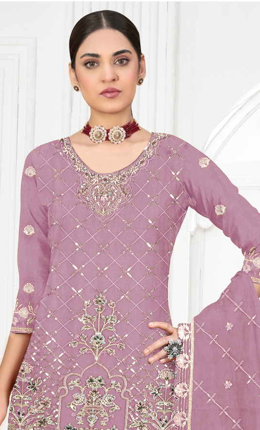 Noorani - Fox Georgette Embroidered Suit Set