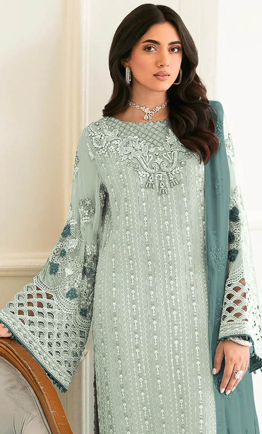 Shagun - Fox Georgette Embroidered Suit Set