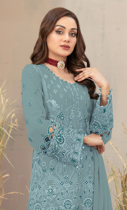 Saanjh - Fox Georgette Embroidered Suit Set
