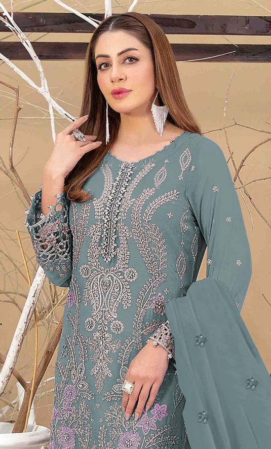 Nayra - Fox Georgette Embroidered Suit Set