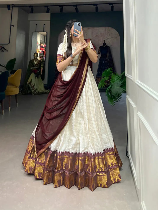 South Indian Style Kalyani Cotton Lehenga Choli